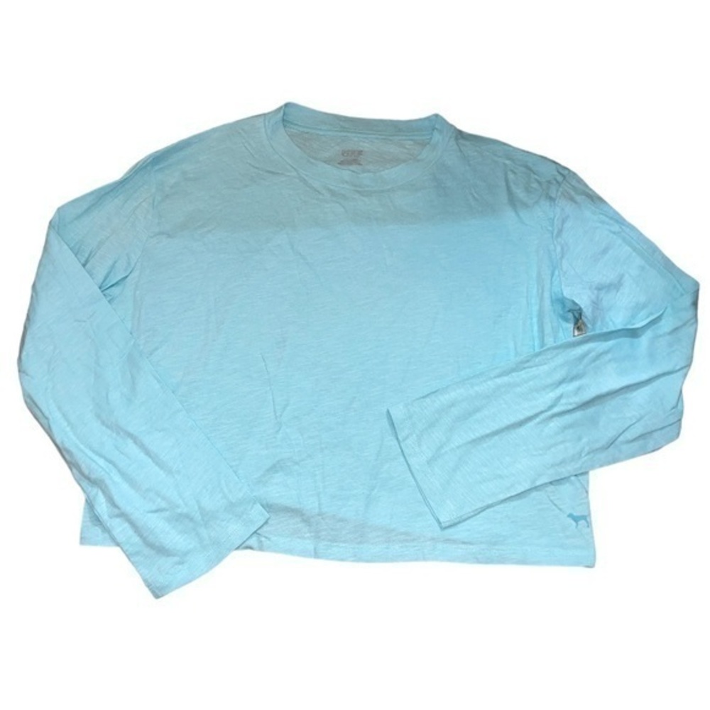 PINK Turquoise Cropped Tee